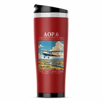 Thumbnail for Auster AOP.6 - Poster - Stainless Steel (No Holder) - Red