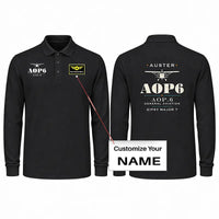 Thumbnail for Auster AOP.6 Premium Polo T-Shirts - Heritage + Name - Long Sleeve - Black