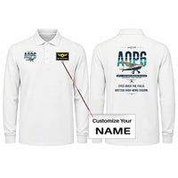 Thumbnail for Auster AOP.6 Premium Polo T-Shirts - Original + Name - Long Sleeve - White