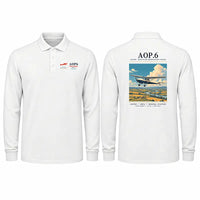 Thumbnail for Auster AOP.6 Premium Polo T-Shirts - Poster - Long Sleeve - White