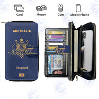 Thumbnail for Australia Passport Designed Leather Long Zipper Wallets