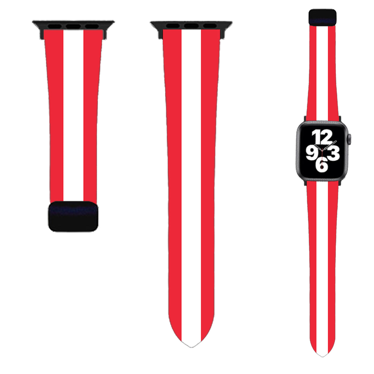 Austria Flag Designed Soft Silicone Apple Watch Bands