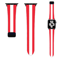 Thumbnail for Austria Flag Designed Soft Silicone Apple Watch Bands