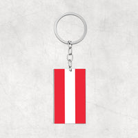 Thumbnail for Austria Flag Designed Stainless Steel Flag Key Chains (Double Side)