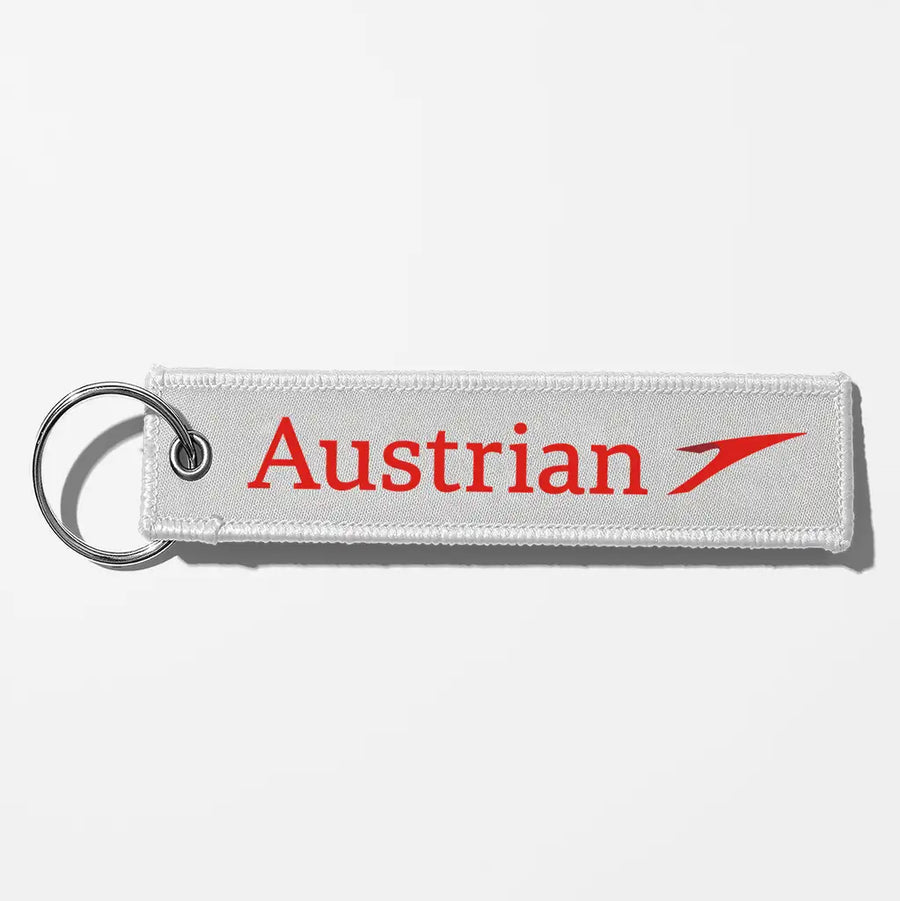 Austrian Airlines Crew & Staff Tag Key Chains - White