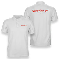 Thumbnail for Austrian Airlines logo on white double side polo t shirt