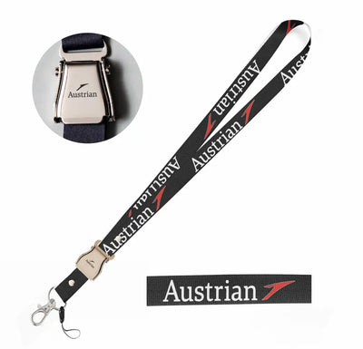 Austrian Airlines seat belt lanyard - black