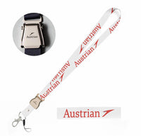 Thumbnail for Austrian Airlines seat belt lanyard - white