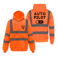 Thumbnail for Auto Pilot ON Designed Reflective Zipped Hoodies