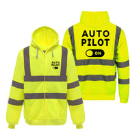 Thumbnail for Auto Pilot ON Designed Reflective Zipped Hoodies