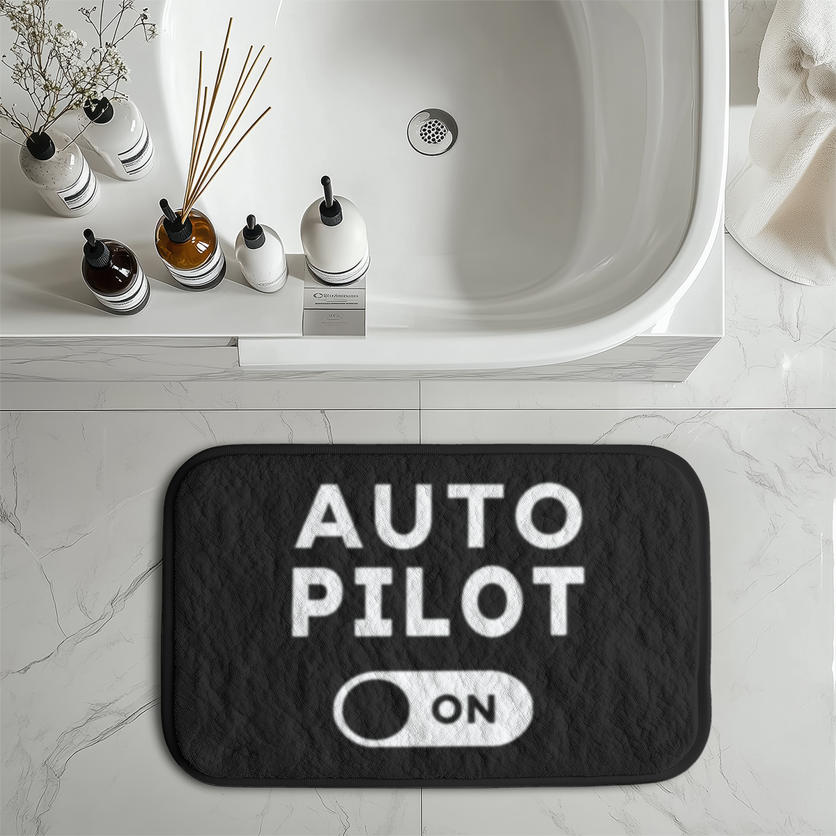 Auto Pilot ON Designed Bath Mats