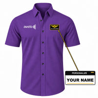 Thumbnail for Avelo Airlines Short Sleeve Shirt - Purple + NAME