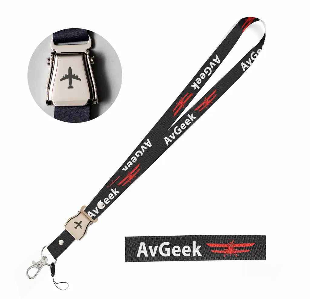 Avgeek seat belt lanyard - black