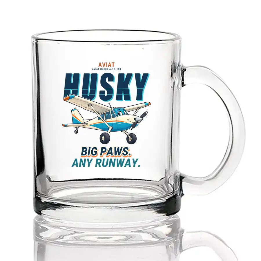 Aviat Husky A-1C-180 - Cartoon - Coffee & Tea Glass