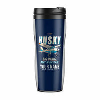 Thumbnail for Aviat Husky A-1C-180 - Cartoon + Name - Plastic (No Holder) - Dark Blue