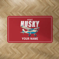 Thumbnail for Aviat Husky A-1C-180 - Cartoon + Name - Rectangle Carpet - Red
