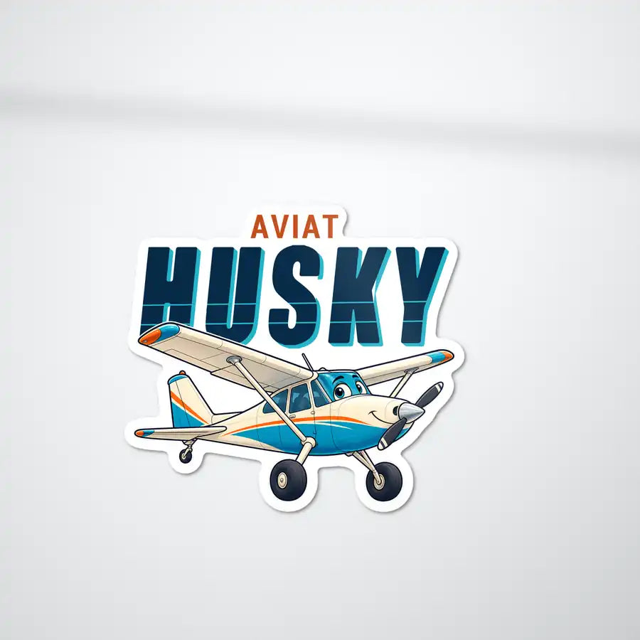 Aviat Husky A-1C-180 - Cartoon Die-Cut - Die-Cut - White Car