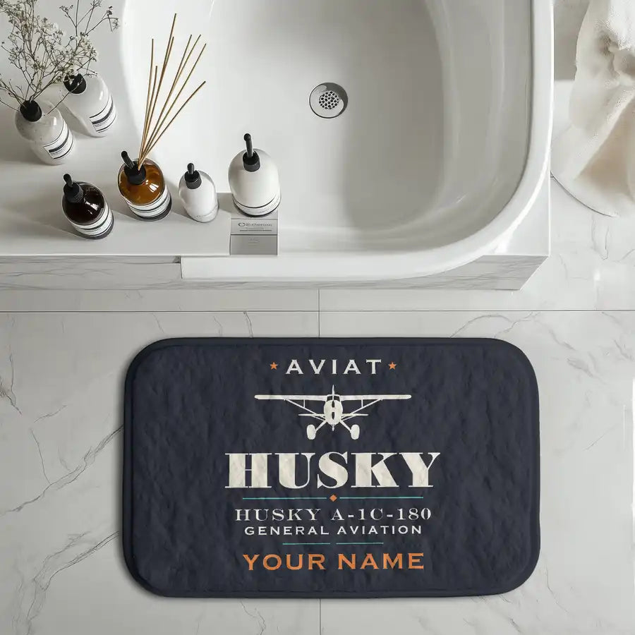 Aviat Husky A-1C-180 - Heritage + Name - Bath Mat