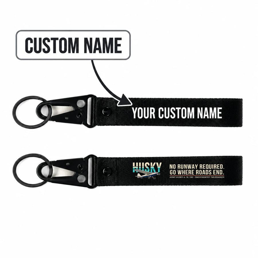 Aviat Husky A-1C-180 Hawk-Shaped Key Chains - Black - Original - Personalized