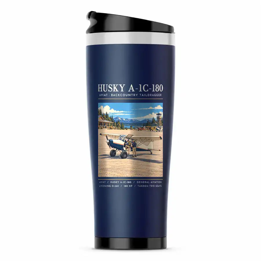 Aviat Husky A-1C-180 - Poster - Stainless Steel (No Holder) - Dark Blue