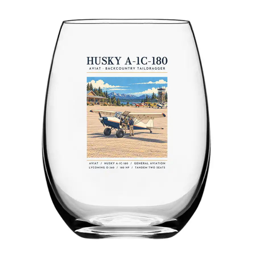 Aviat Husky A-1C-180 - Poster - Water & Drink Glass