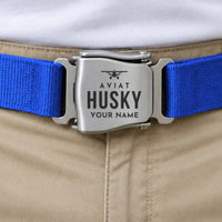 Thumbnail for Aviat Husky A-1C-180 - Seat Belt - Heritage + Name - Blue