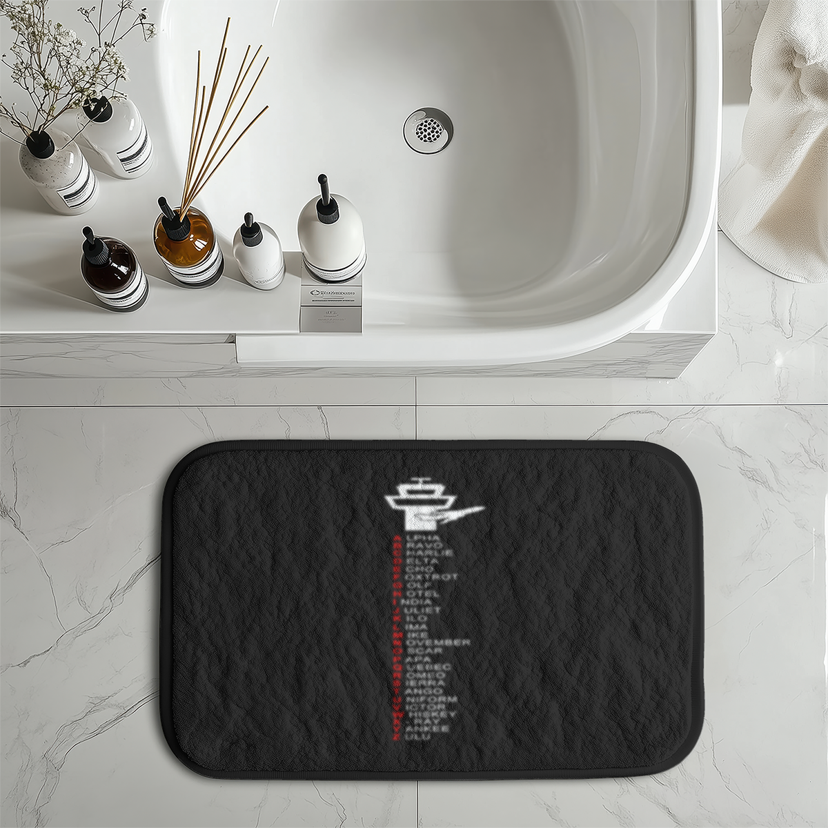 Aviation Alphabet Designed Bath Mats