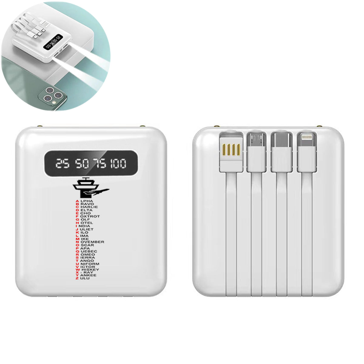 Aviation Alphabet Designed 10000mAh Quick Charge Powerbank