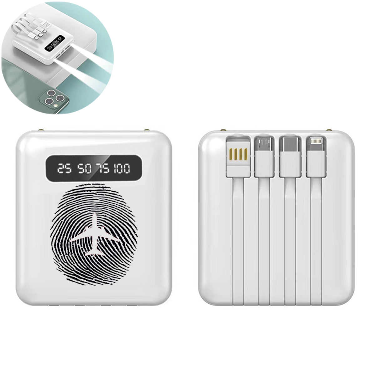 Aviation Finger Print Designed 10000mAh Quick Charge Powerbank