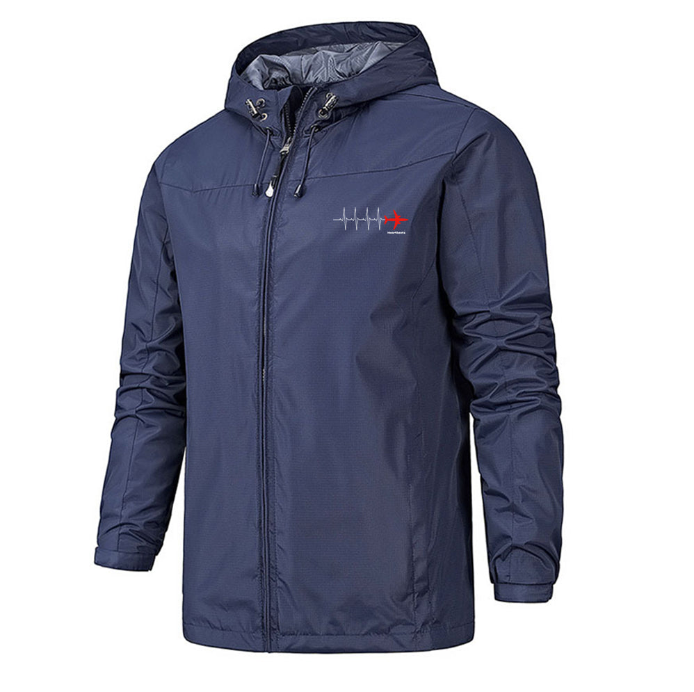 Aviation Heartbeats Designed Rain Jackets & Windbreakers