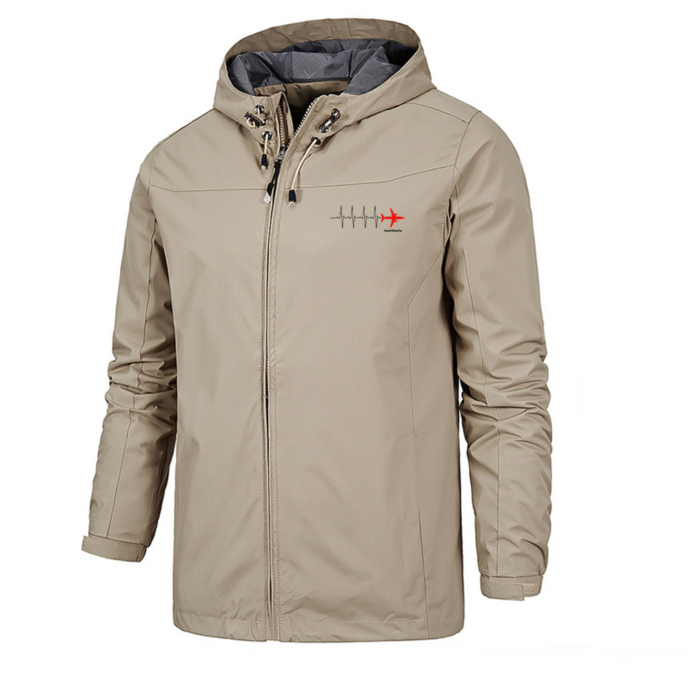 Aviation Heartbeats Designed Rain Jackets & Windbreakers