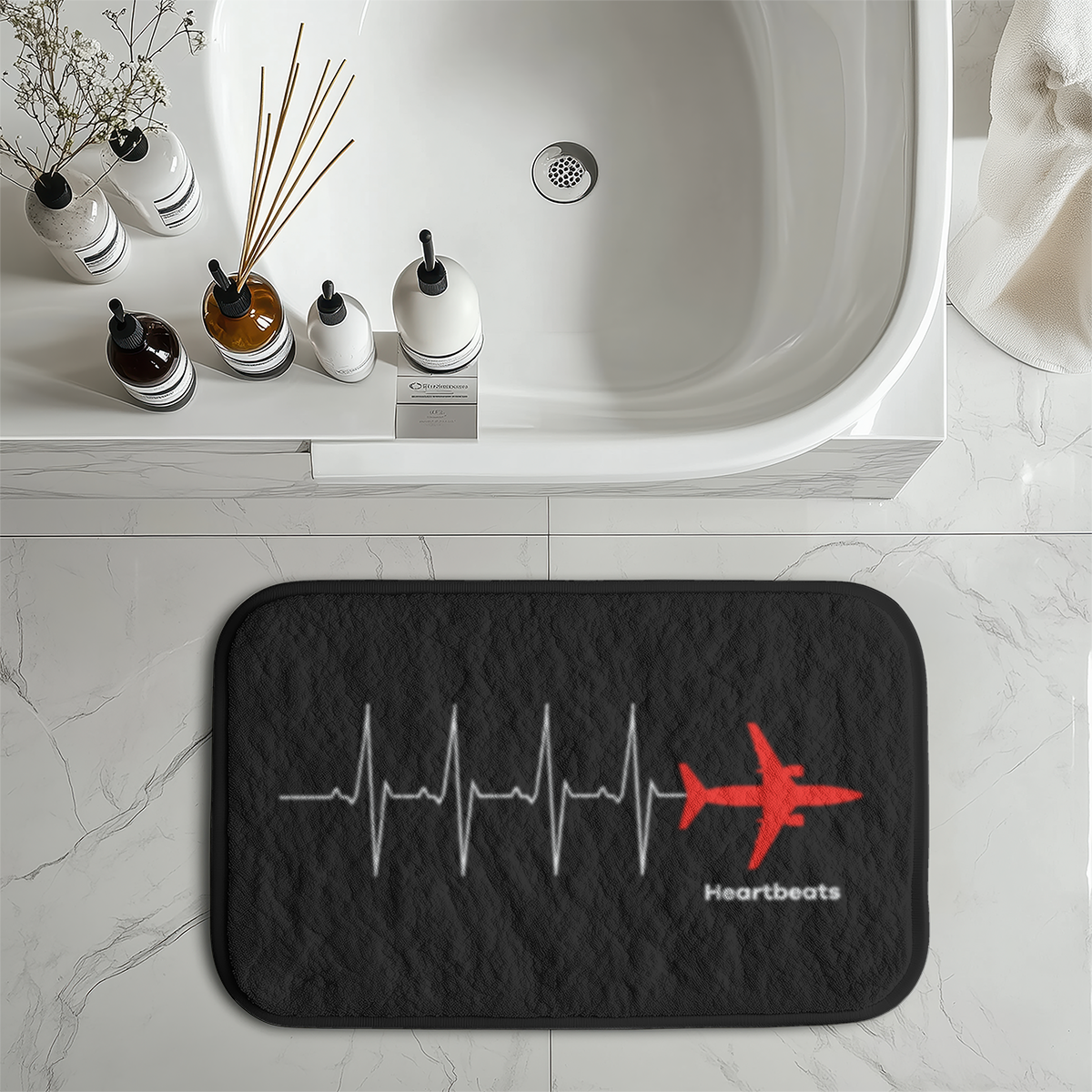 Aviation Heartbeats Designed Bath Mats
