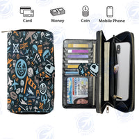 Thumbnail for Aviation Icons Designed Leather Long Zipper Wallets