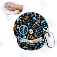 Thumbnail for Aviation Icons Designed Ergonomic Mouse Pads