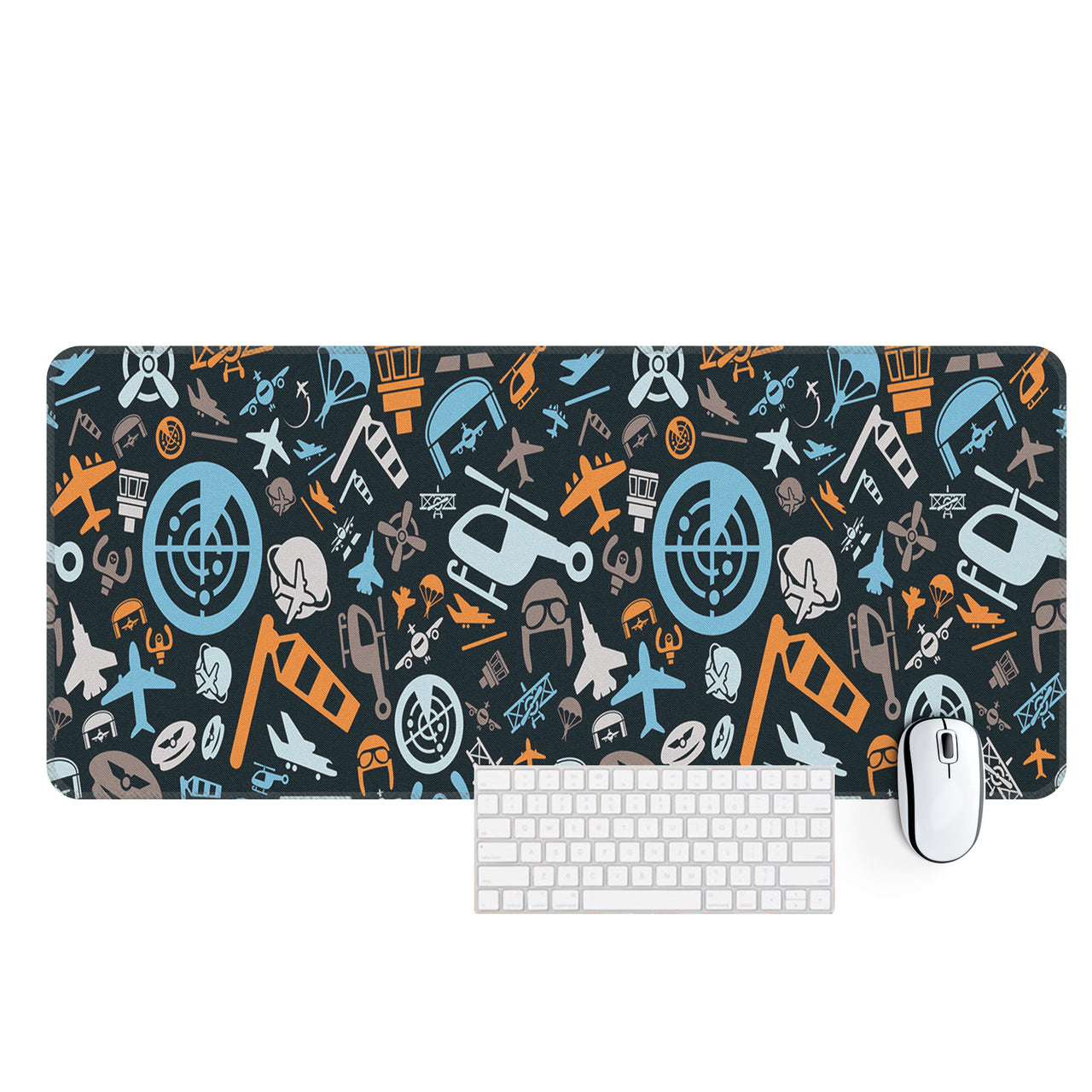 Aviation Icons Designed Desk Mats