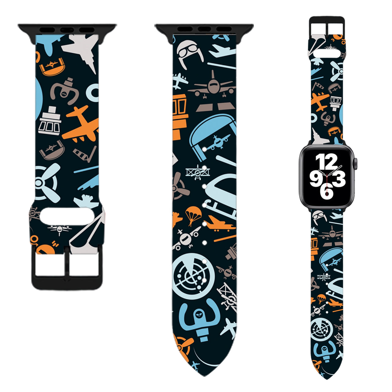 Aviation Icons Designed Soft Silicone Apple Watch Bands