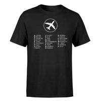 Thumbnail for Aviation Alphabet 2 design on black single side