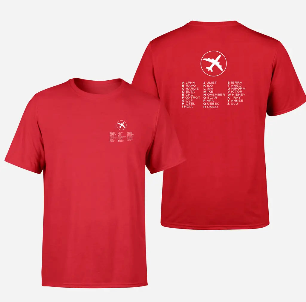 Aviation Alphabet 2 design on red double side