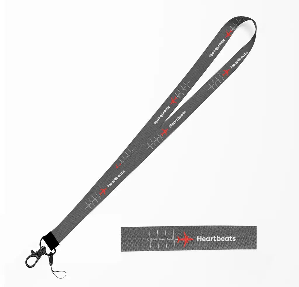 Aviation Heartbeats lanyard - gray