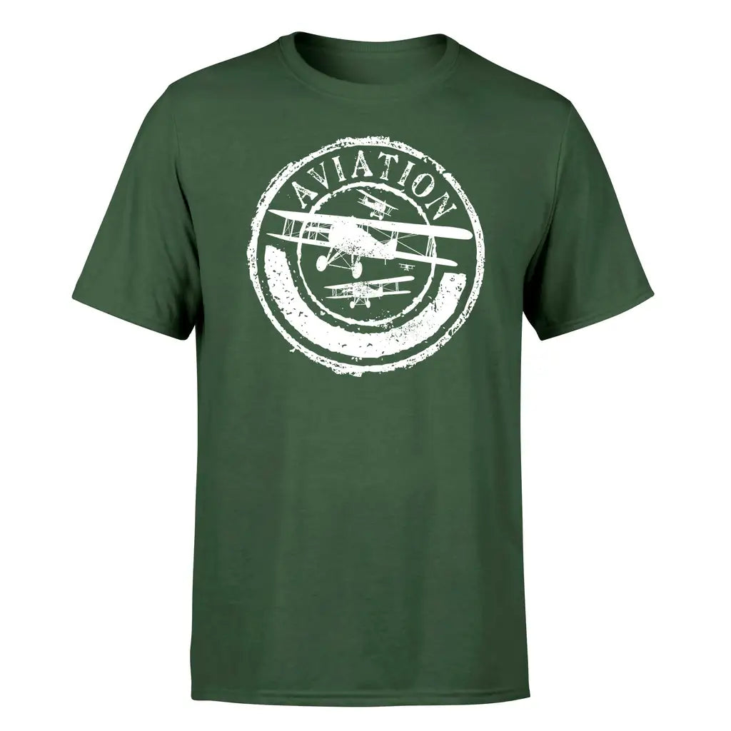 Aviation Lovers design on dark green single side