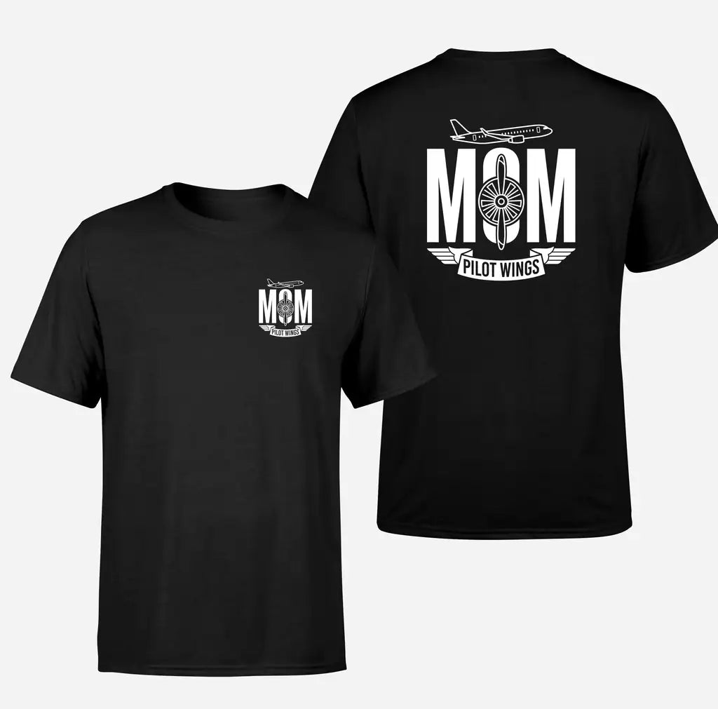 Aviation Mom design on black double side