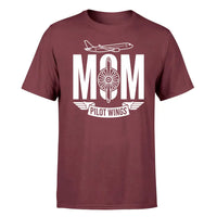 Thumbnail for Aviation Mom design on dark red single side