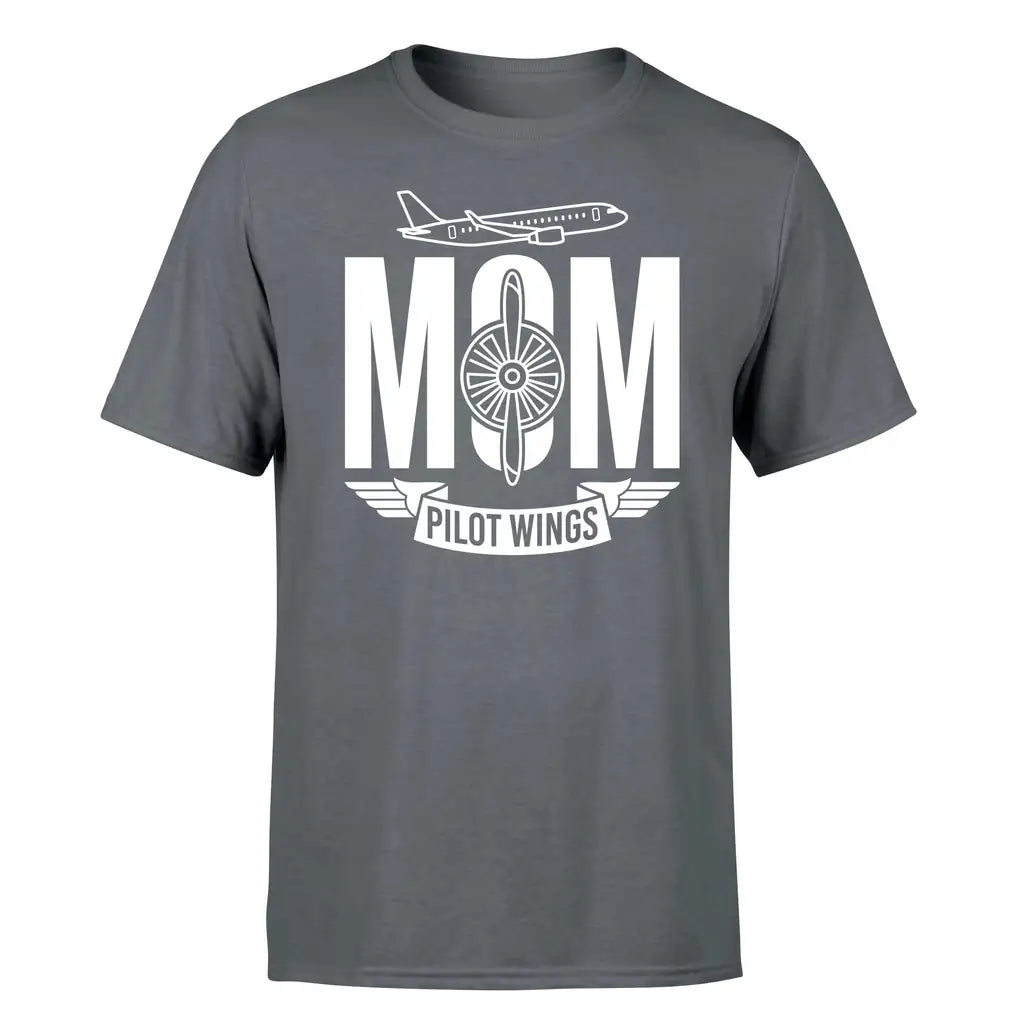 Aviation Mom design on gray single side