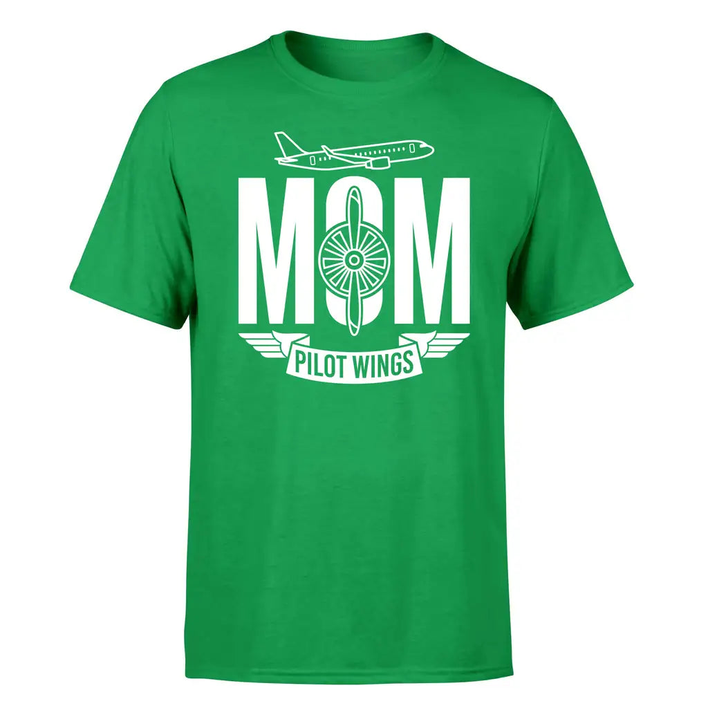 Aviation Mom design on green single side