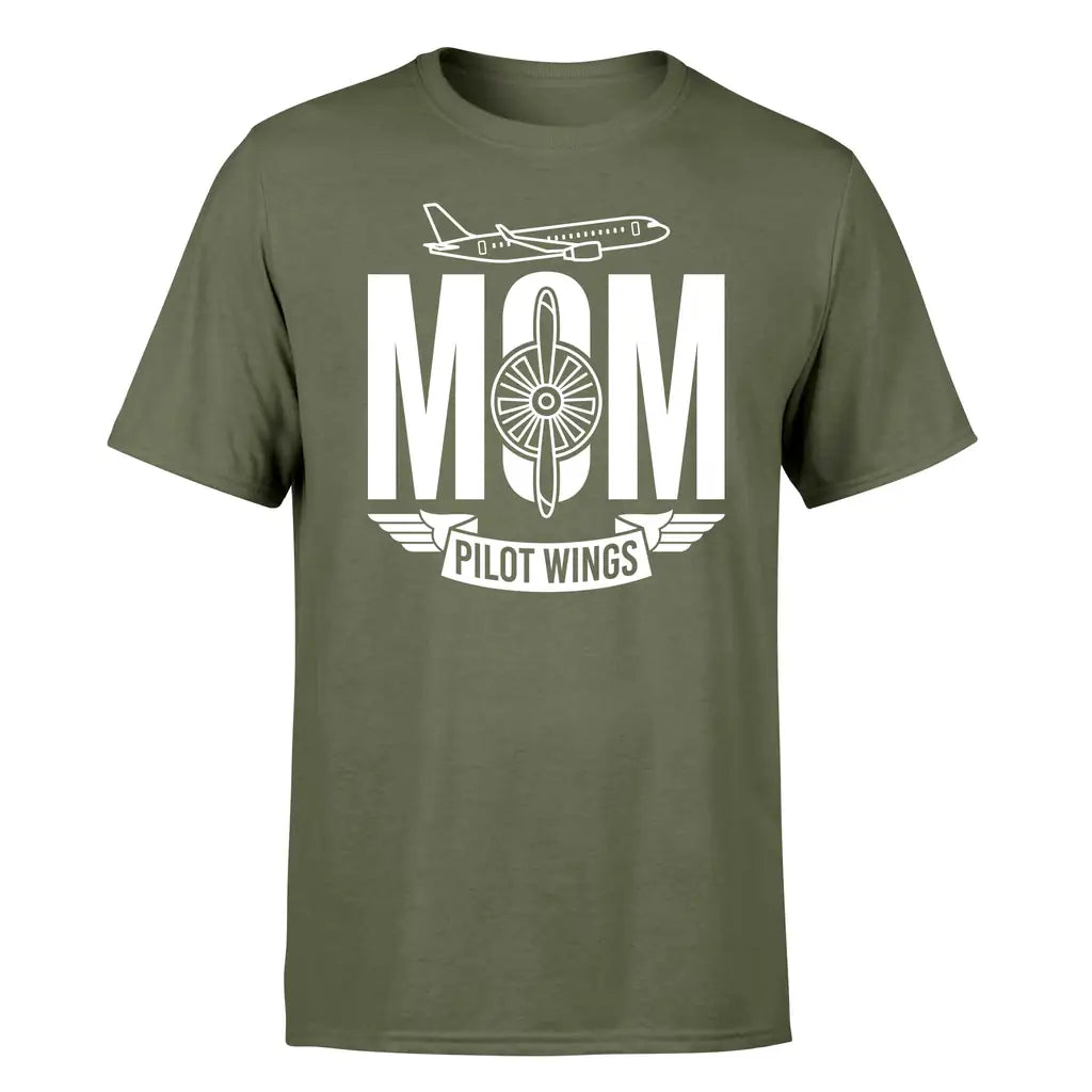 Aviation Mom design on green army single side