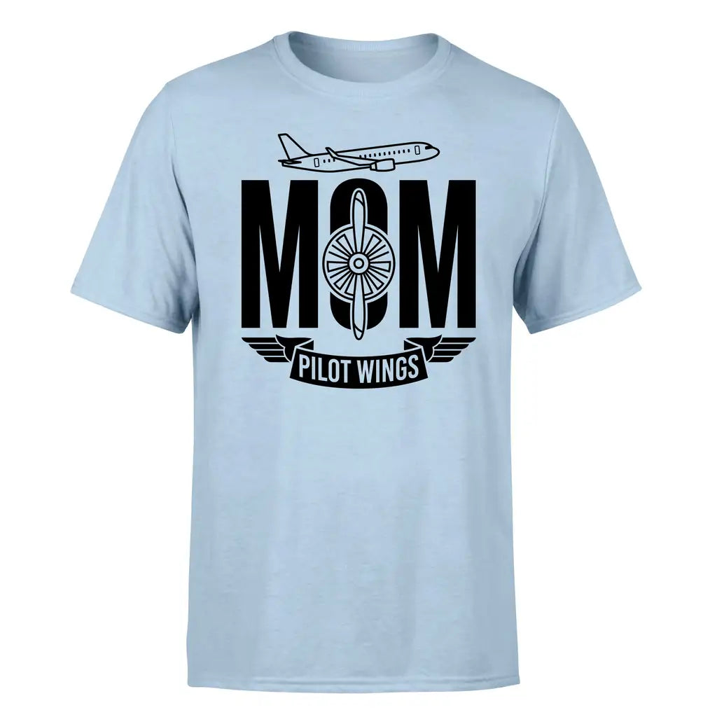 Aviation Mom design on light blue single side