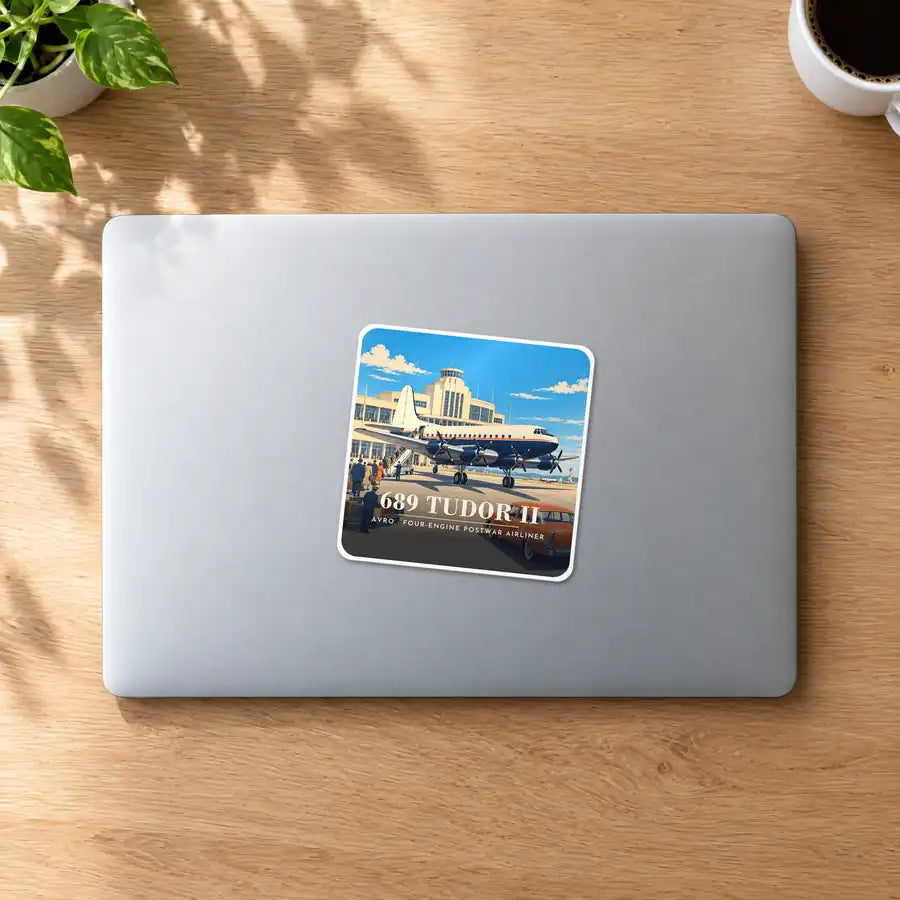 Avro 689 Tudor II - 3D - Square Sticker - MacBook