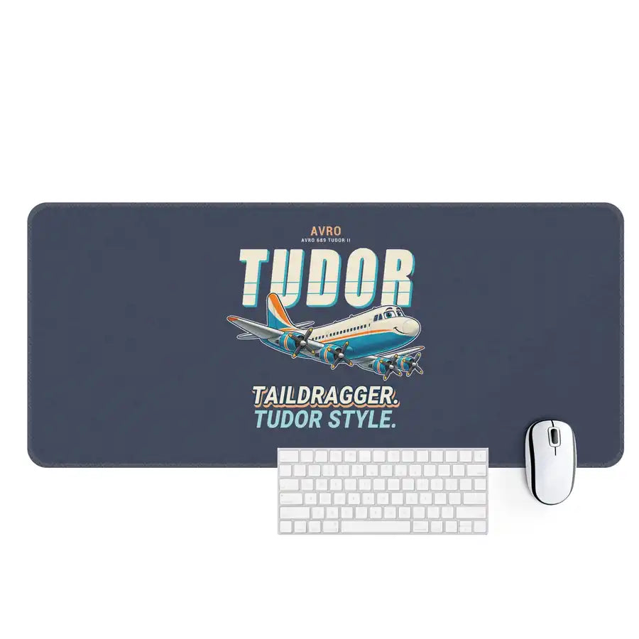 Avro 689 Tudor II - Cartoon - Desk Mat - Navy Blue