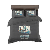 Thumbnail for Avro 689 Tudor II - Cartoon + Name - Bedding Set - Black