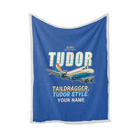 Thumbnail for Avro 689 Tudor II - Cartoon + Name - Blanket - Blue